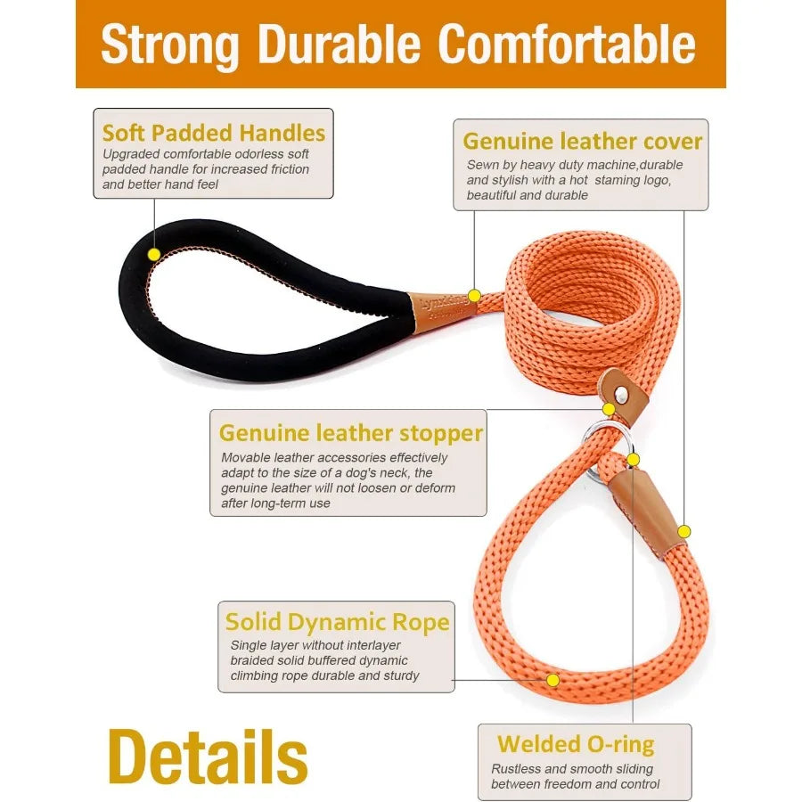 Heavy Duty Braided Dog Leash for Training and Walking