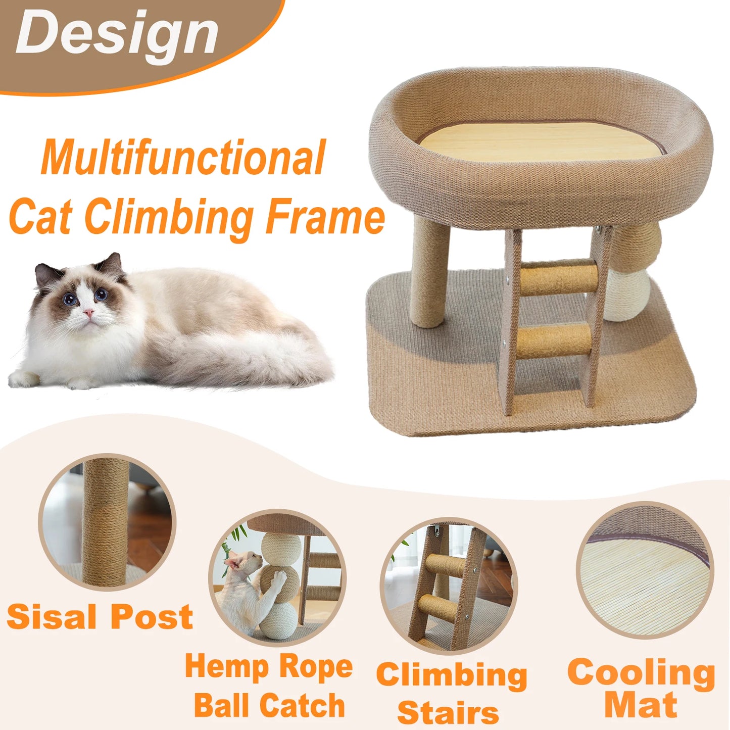 Guangdong Indoor Cat Climbing Frame With Ice Mat and Ball