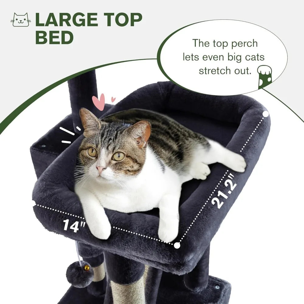 DAFIFY Cat Tree Tower With Sisal Posts And Plush Perches