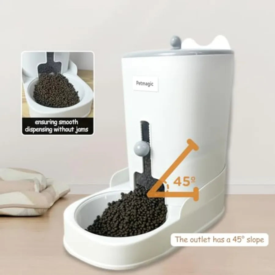 Hign-concerned Gravity Cat Feeder and Water Dispenser Set