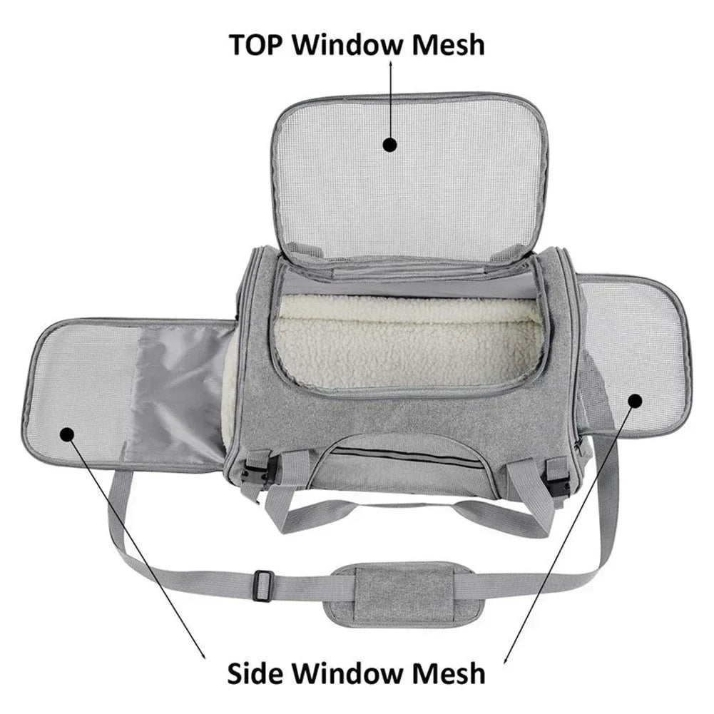 Dog Carrier Backpack With Thick Cotton Cushion Breathable Mesh