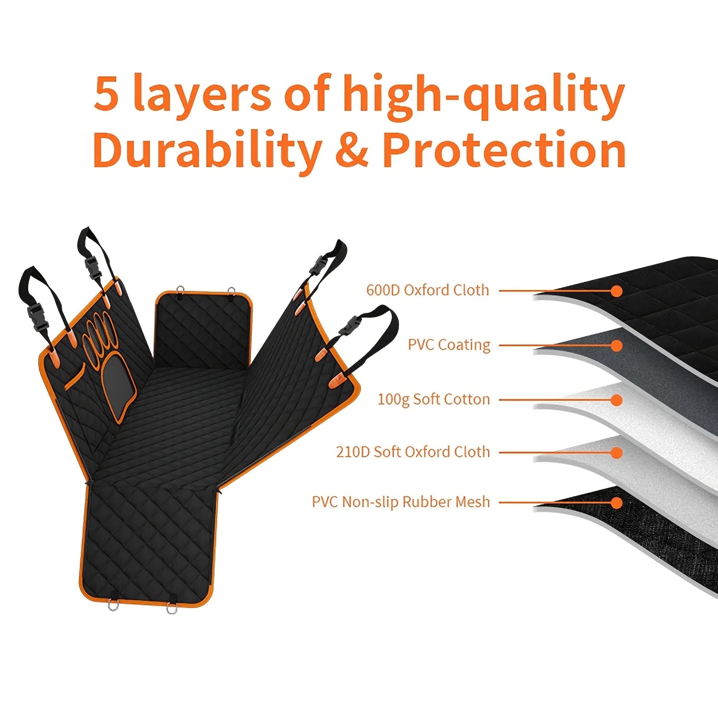 NONECN Dog Seat Cover Hammock for Cars Heavy Duty NonSlip