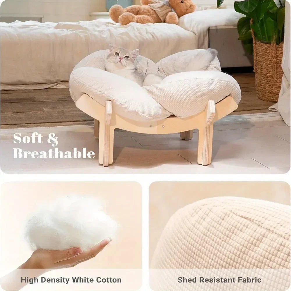 Dog Beds And Sofas Indoor Cat Condo Wooden Plush Lounger