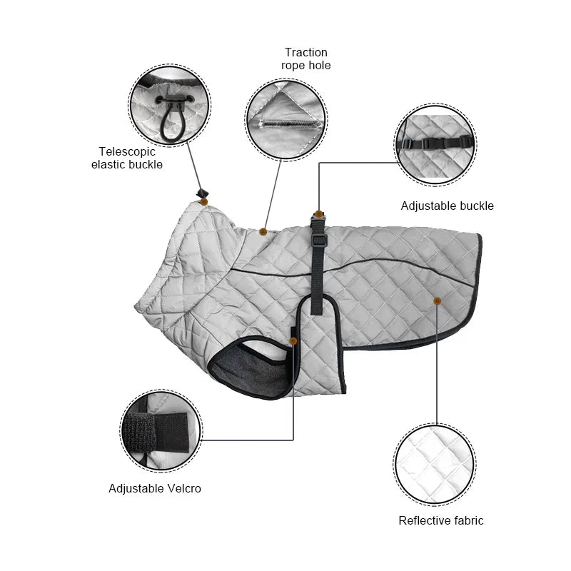 Choice Thickened Autumn Winter Dog Coat Windproof Reflective Water Repellent