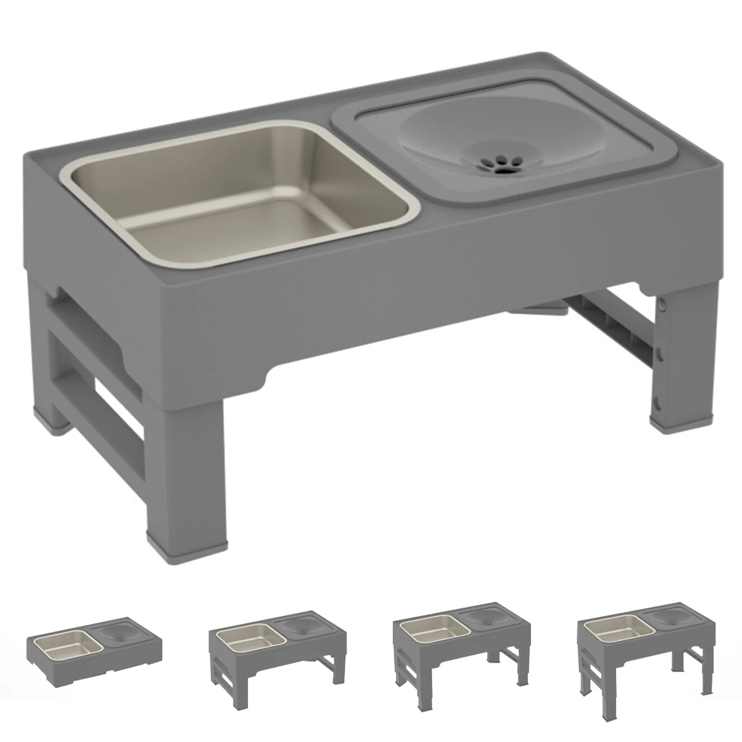 TWISTER.CK Elevated Slow Feeder Dog Bowl Stand With Stainless Bowls