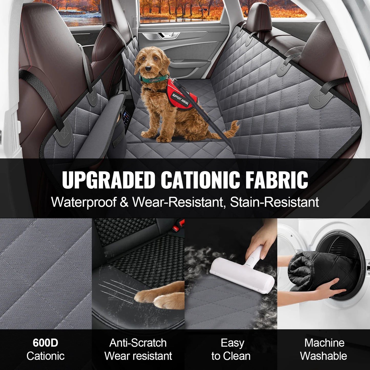 SucceBuy Back Seat Extender Dog Hammock Waterproof Car Seat Cover