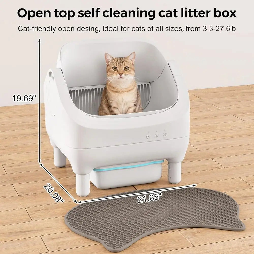 Smart Self Cleaning Litter Box With Gravity Sensor Open Top