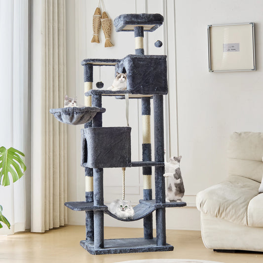 JHK Multi Level Cat Tree Tower Condo And Sisal Posts