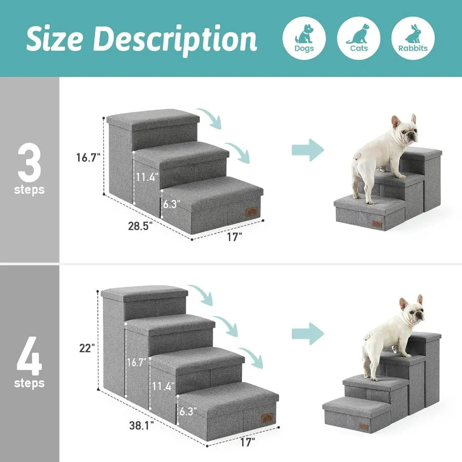 Dog Door Storage 3Step Durable Dog Stairs For All Dogs