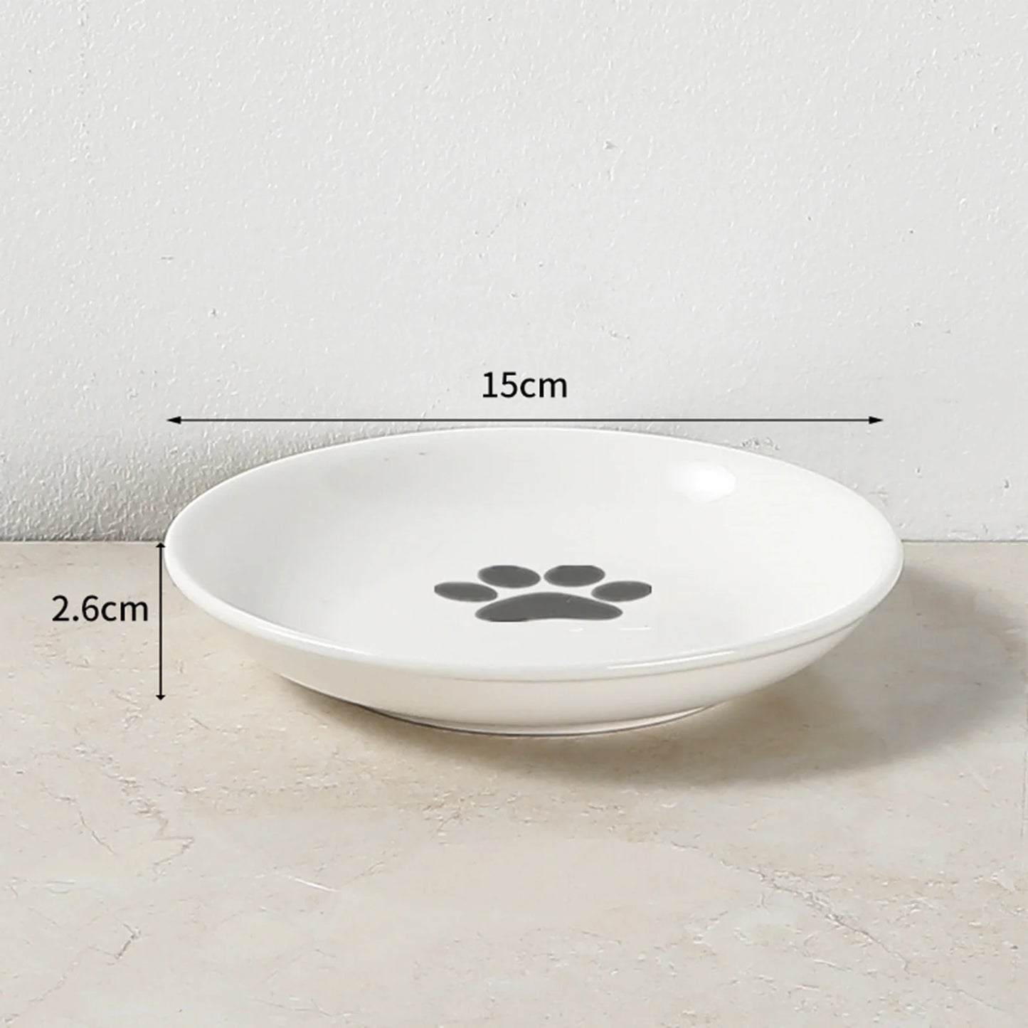 Ceramic Cat Food Bowl Whisker Friendly Shallow Dish Non Slip
