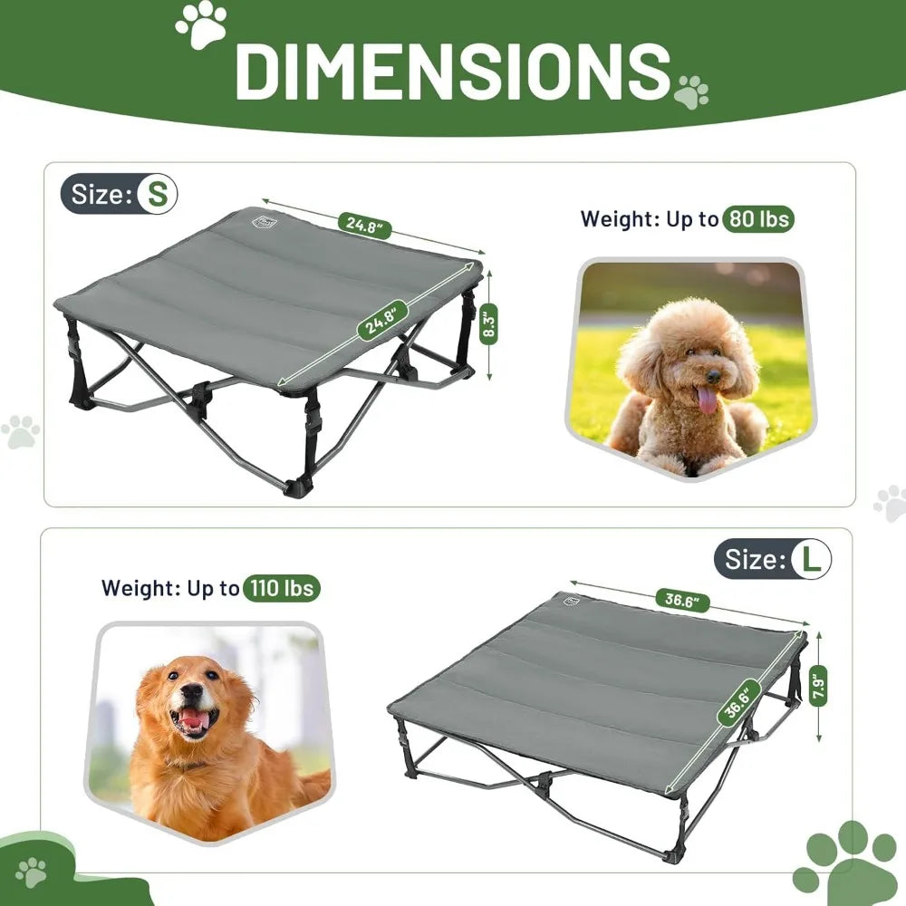Elevated Dog Bed 3 In One Portable Foldable With Pad