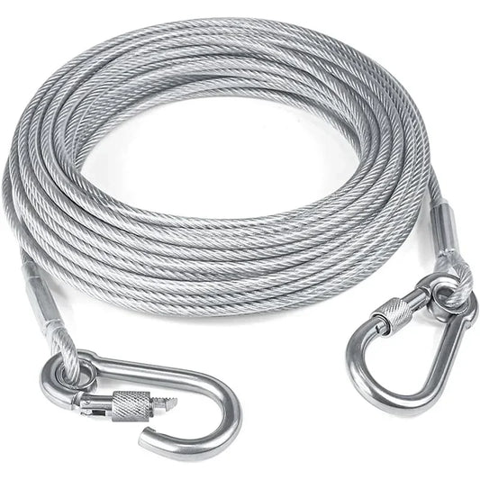 CN Double Headed Dog Tie Out Cable Leash Stainless Steel