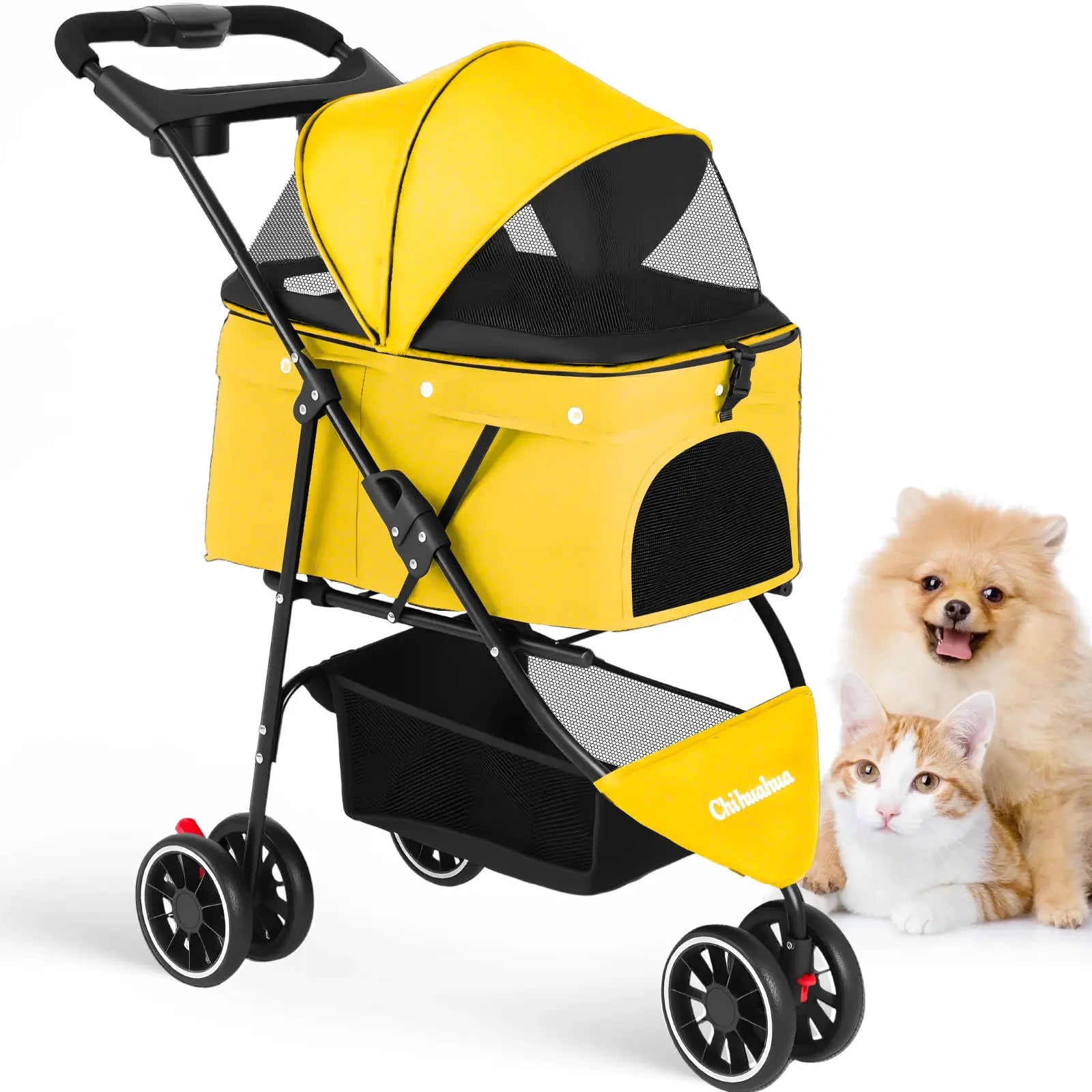 Chihuahua Pet Stroller for Dogs and Cats Portable Foldable Carrier by Furtastic Pet Essentials