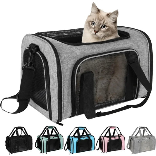 Portable Foldable Soft Sided Pet Carrier For Cats And Dogs