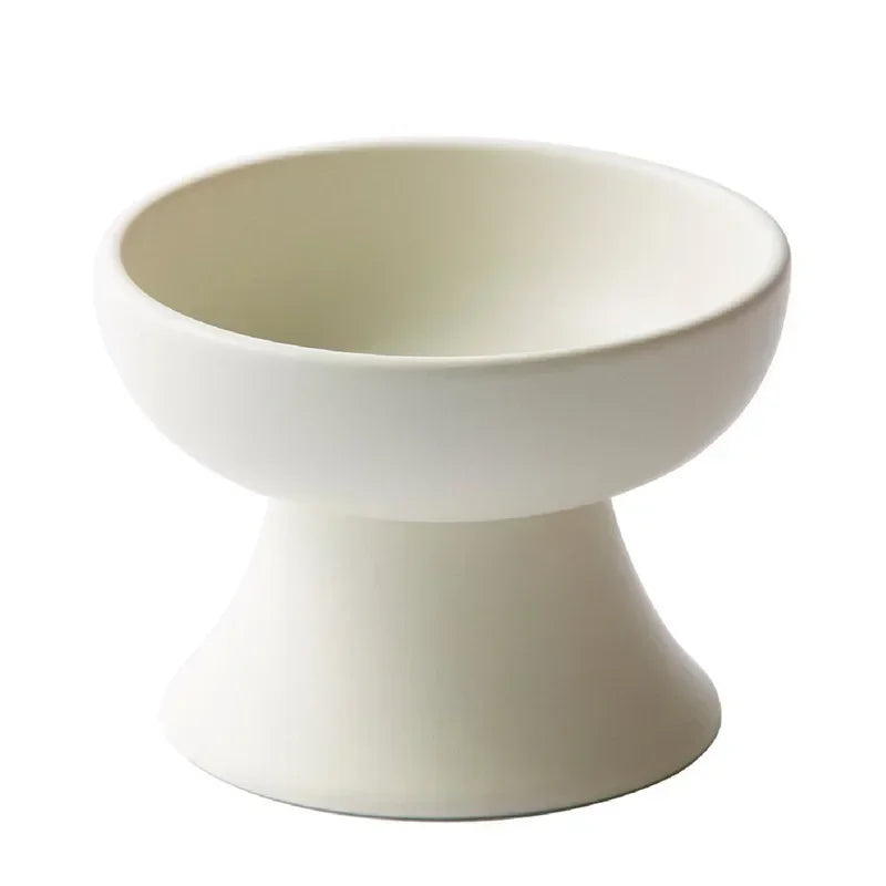 High Concerned Elevated Ceramic Cat Bowl For Flat Faced Cats