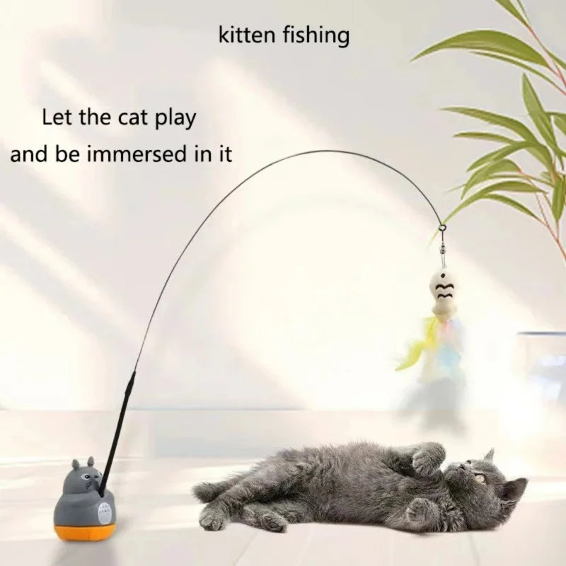 Cat Teaser Toy Interactive Feather Wand For Cats