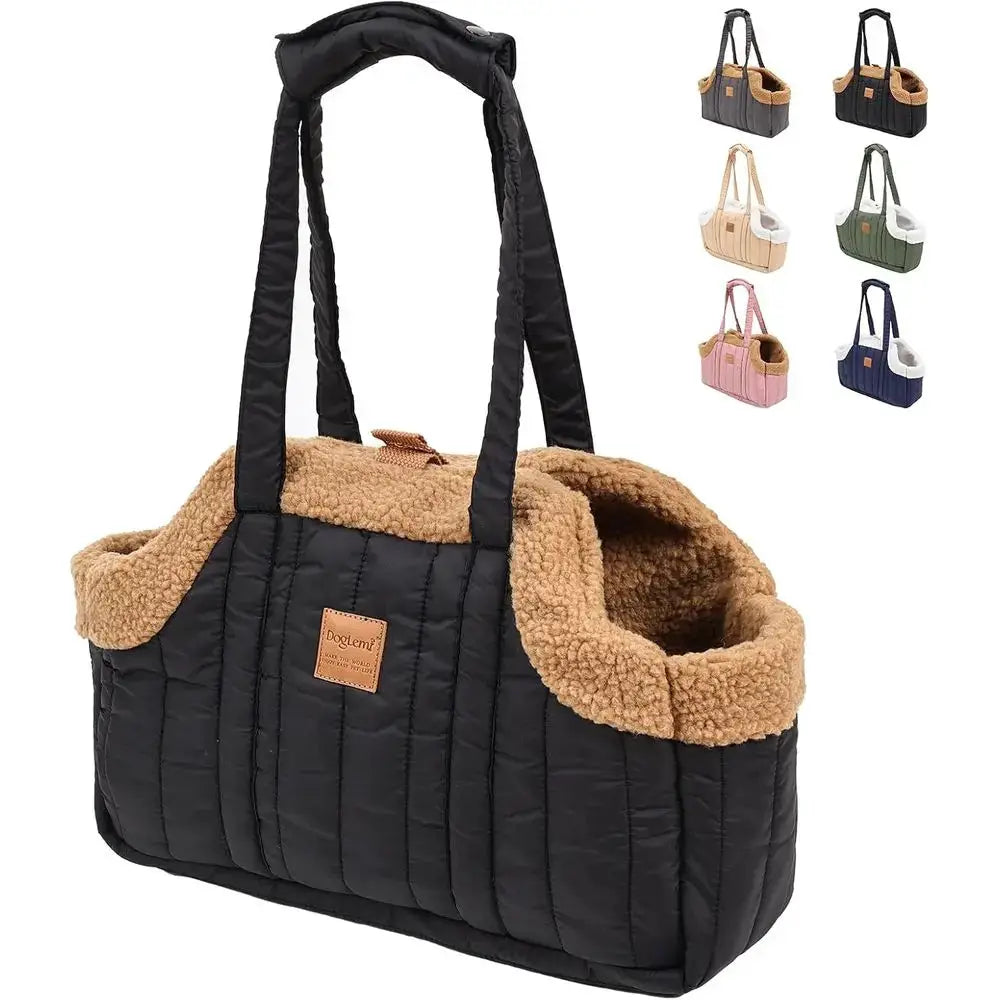 Winter Fleece Dog Carrier Purse Waterproof Tote Bag by Furtastic Pet Essentials