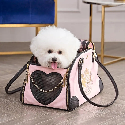 Give Me Treats Pet Carrier - Stylish Pink Travel Bag for Small Dogs and Cats
