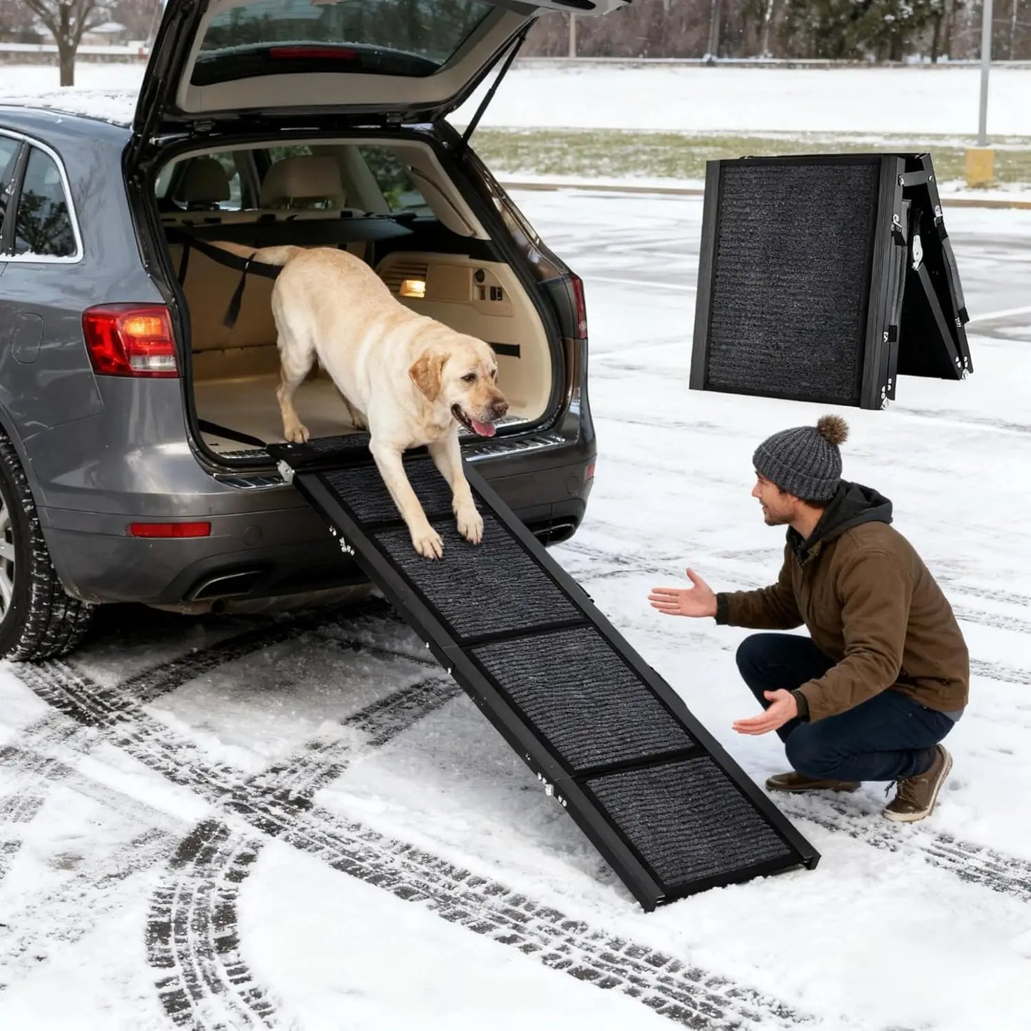 HiMISSDog Dog Ramp For Car Portable Folding Pet Steps