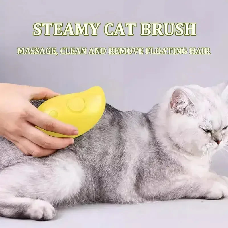 Pet Steam Brush Massager 3 In 1 Electric Grooming Comb