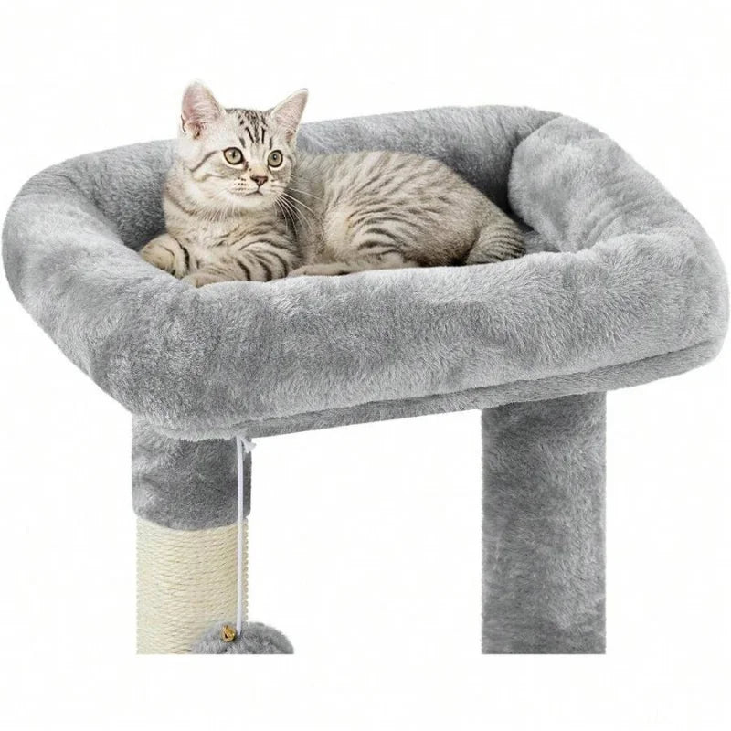 Cat Tree With Condo Platform And Basket For Indoor Cats