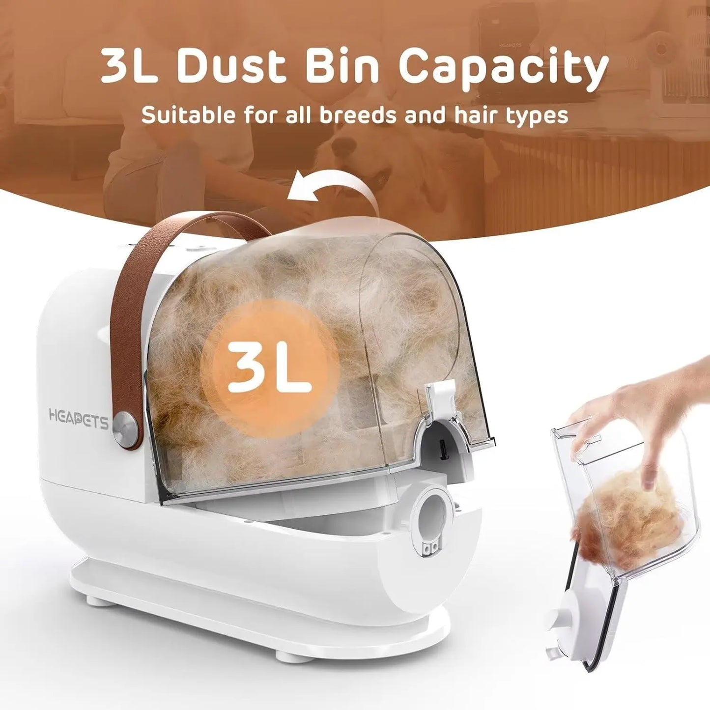 Pet Grooming Vacuum Kit With 7 Tools Including Brush