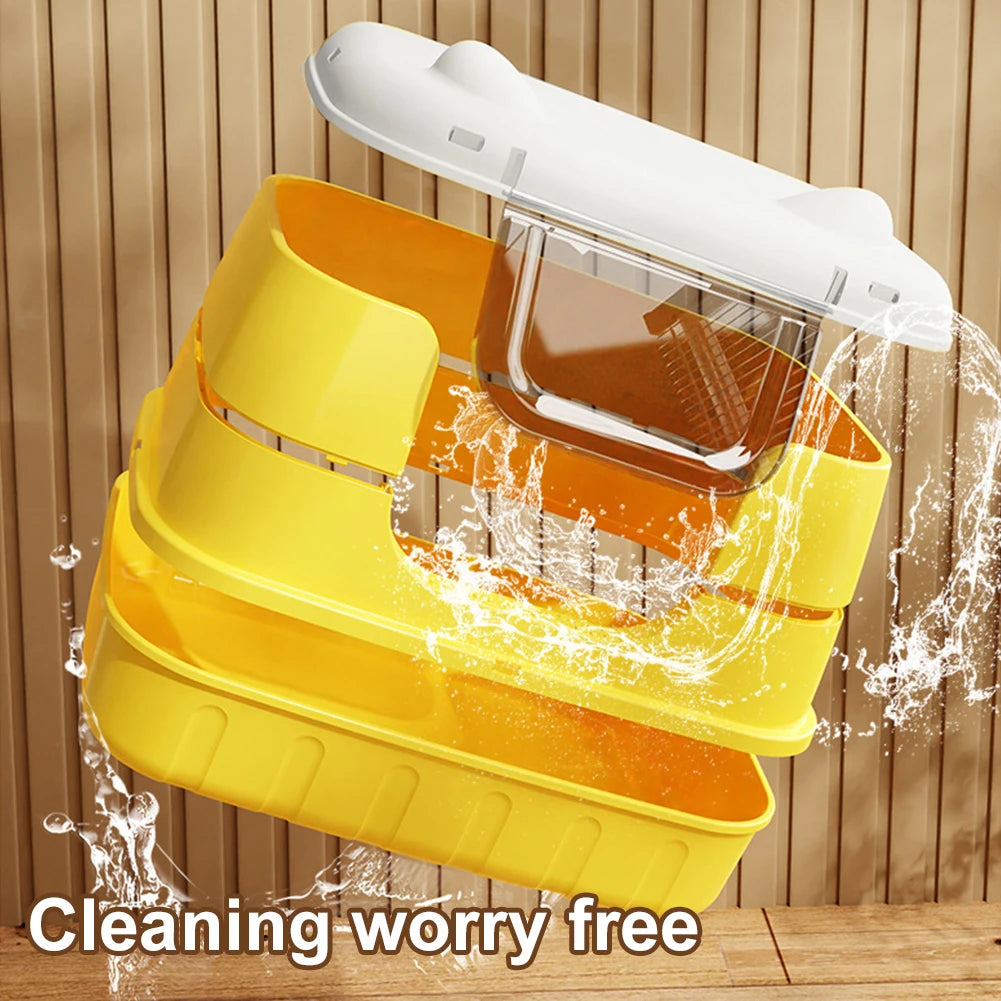 APWIKOGER Cat Litter Pan With Lid Anti Splashing For Large Cats