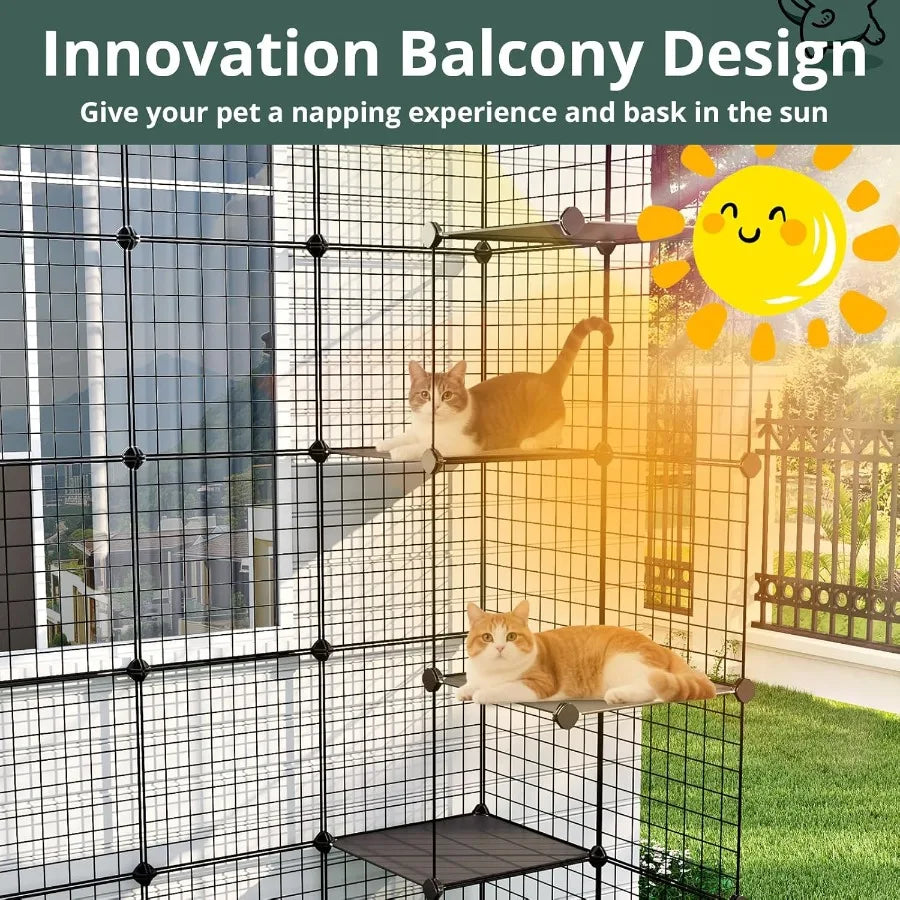 Closure Outdoor Catio Enclosure Cat House For 16 Cats