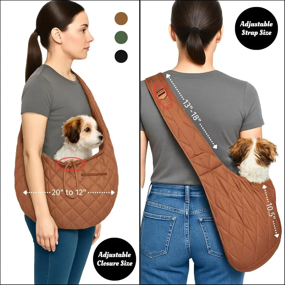 Carrier Sling for Dogs 2-In-1 Hands Free Cross Body