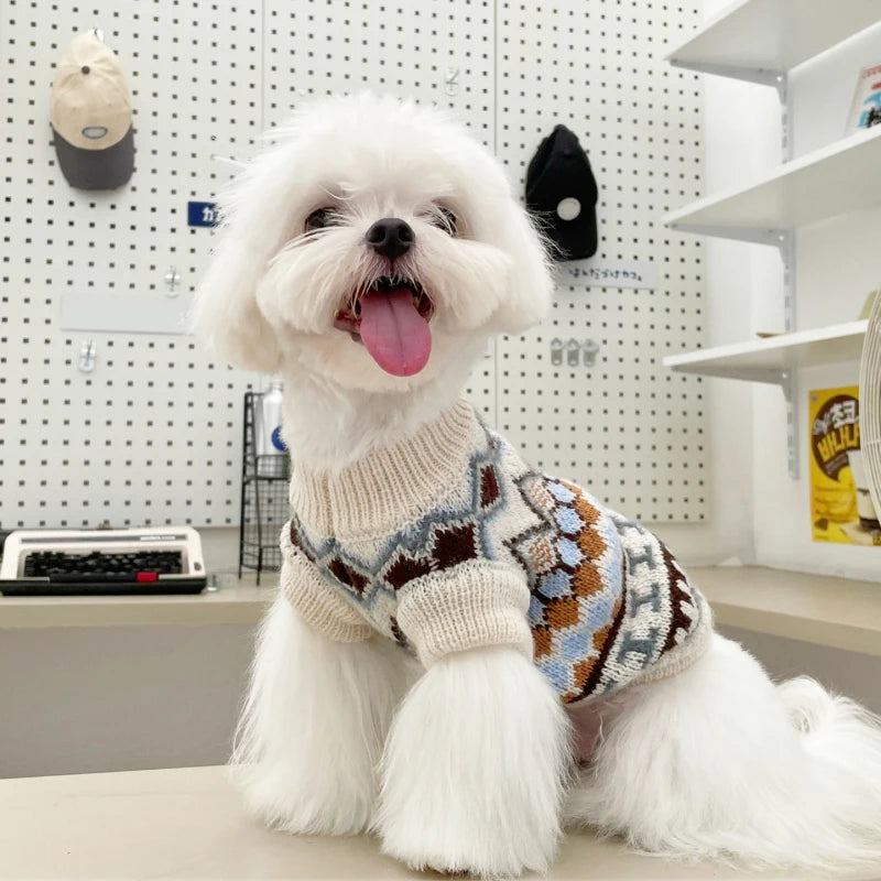 Luxurious Knitted Dog Sweater Coat For Chihuahua French Bulldog Winter