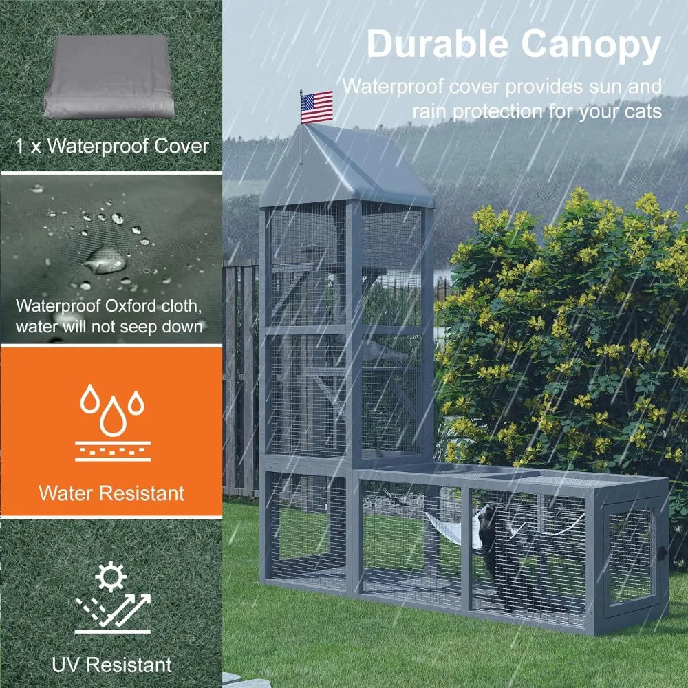 Catio Outdoor Cat Enclosure With Tunnel Two In One Playground