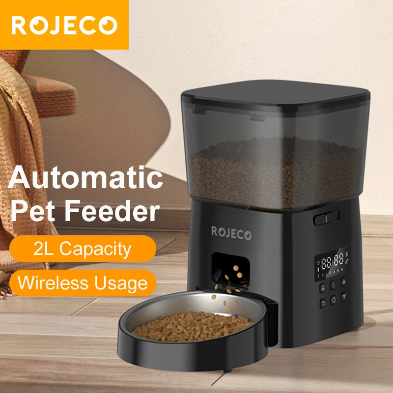 ROJECO Automatic Cat Feeder Smart Auto Dispenser For Cats