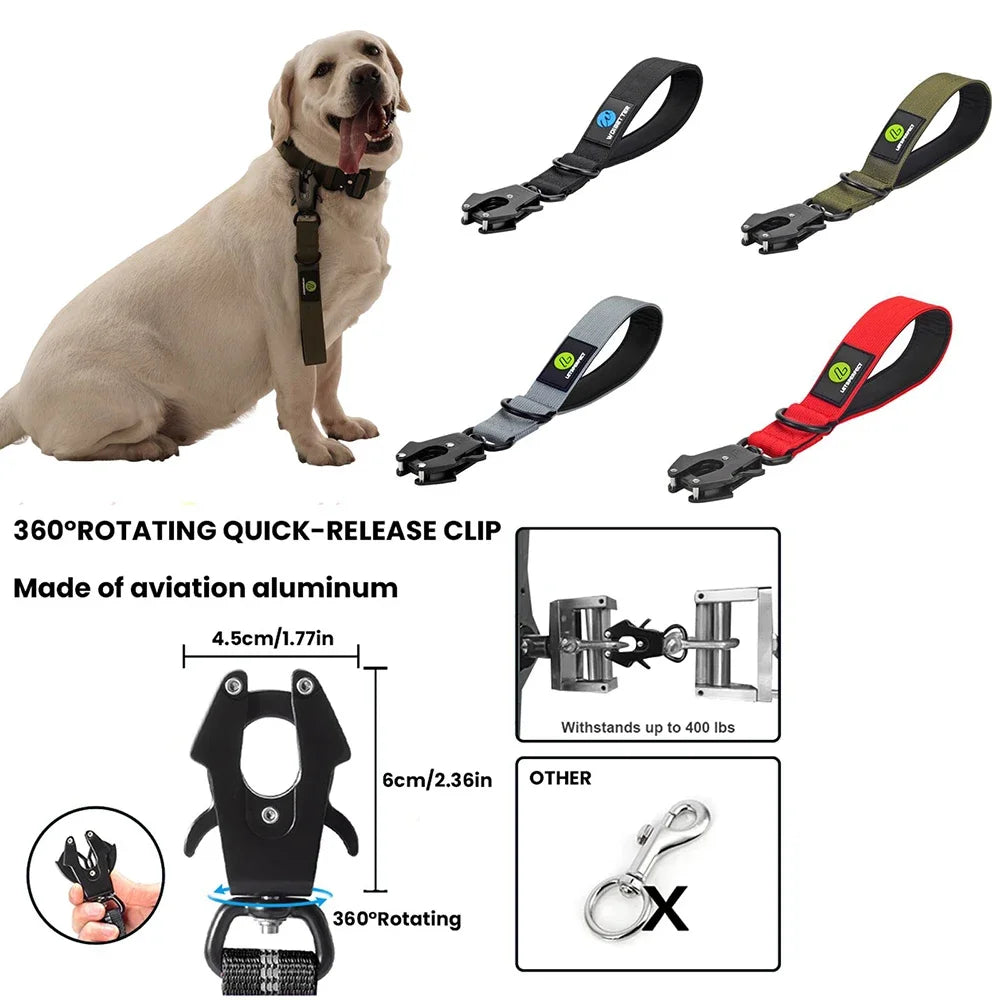 Nylon Short Dog Leash With Padded Handle Reflective Traffic Lead