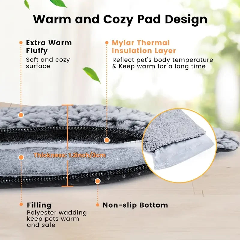 Self-Heating Pet Pad Blanket No Electricity For Dogs Cats Anti-Slip