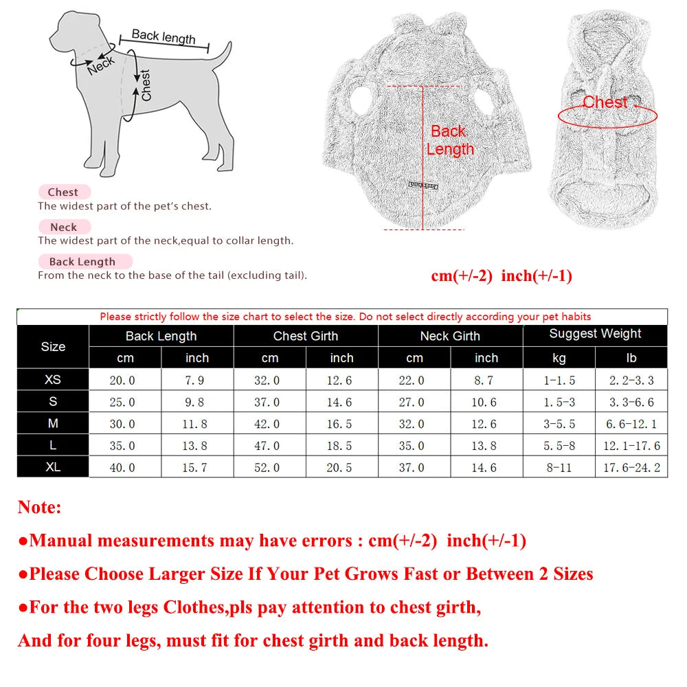 Soft Fleece Pet Hoodie Coat For Small Medium Dogs Cats
