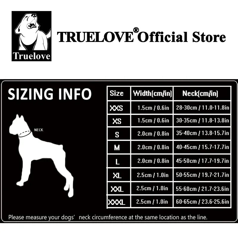 TRUELOVECN Truelove Nylon Adjustable Padded Reflective Dog Collar TLC5011