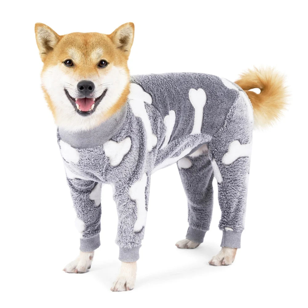 Winter Warm Fleece Dog Jumpsuit Pajamas For All Dogs