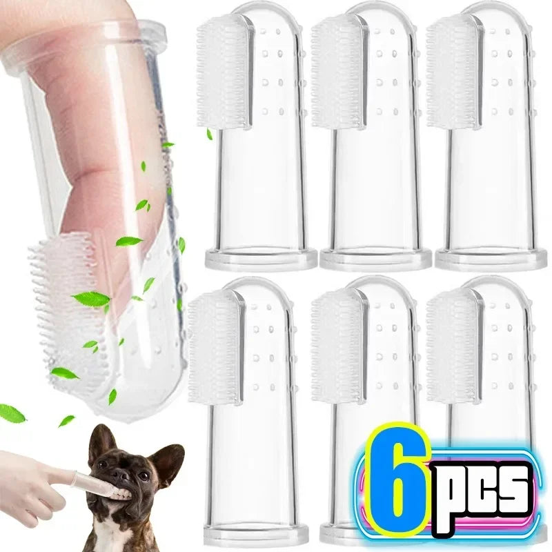 Silicone Fingertip Pet Toothbrush for Dogs and Cats