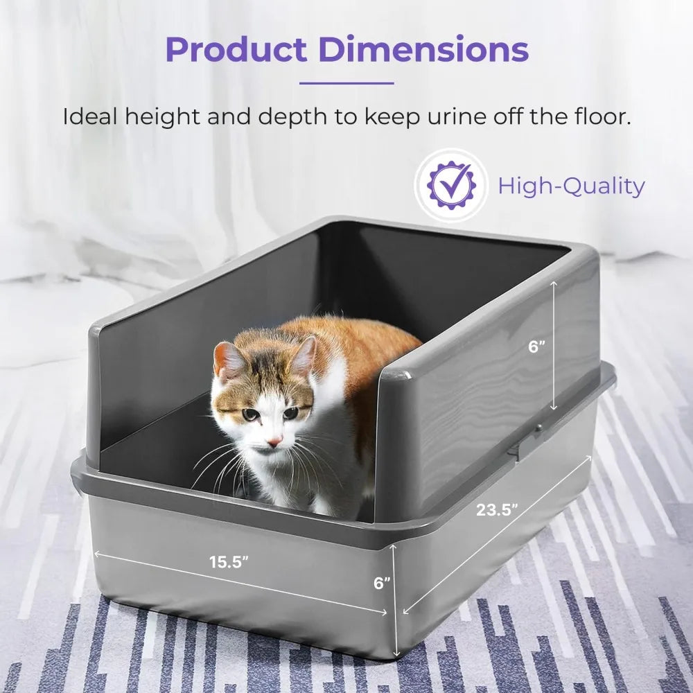 Stainless Steel Litter Box With Lid Enclosure For Large Cats