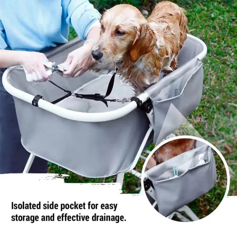 NONE Elevated Dog Bath Tub Foldable Pet Bathing Station for Medium to Large Pets