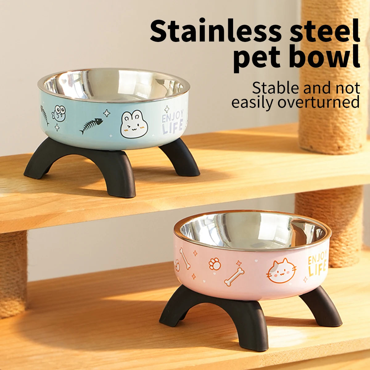 Stainless Steel Pet Bowl For Dogs And Cats Neck Protection