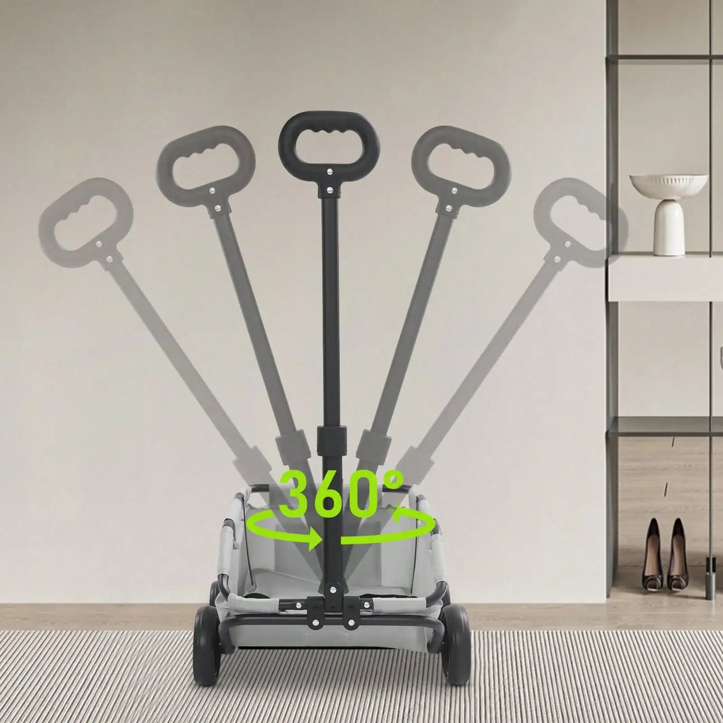 Foldable Dog Stroller for Small Pets with Smooth Rolling Wheels