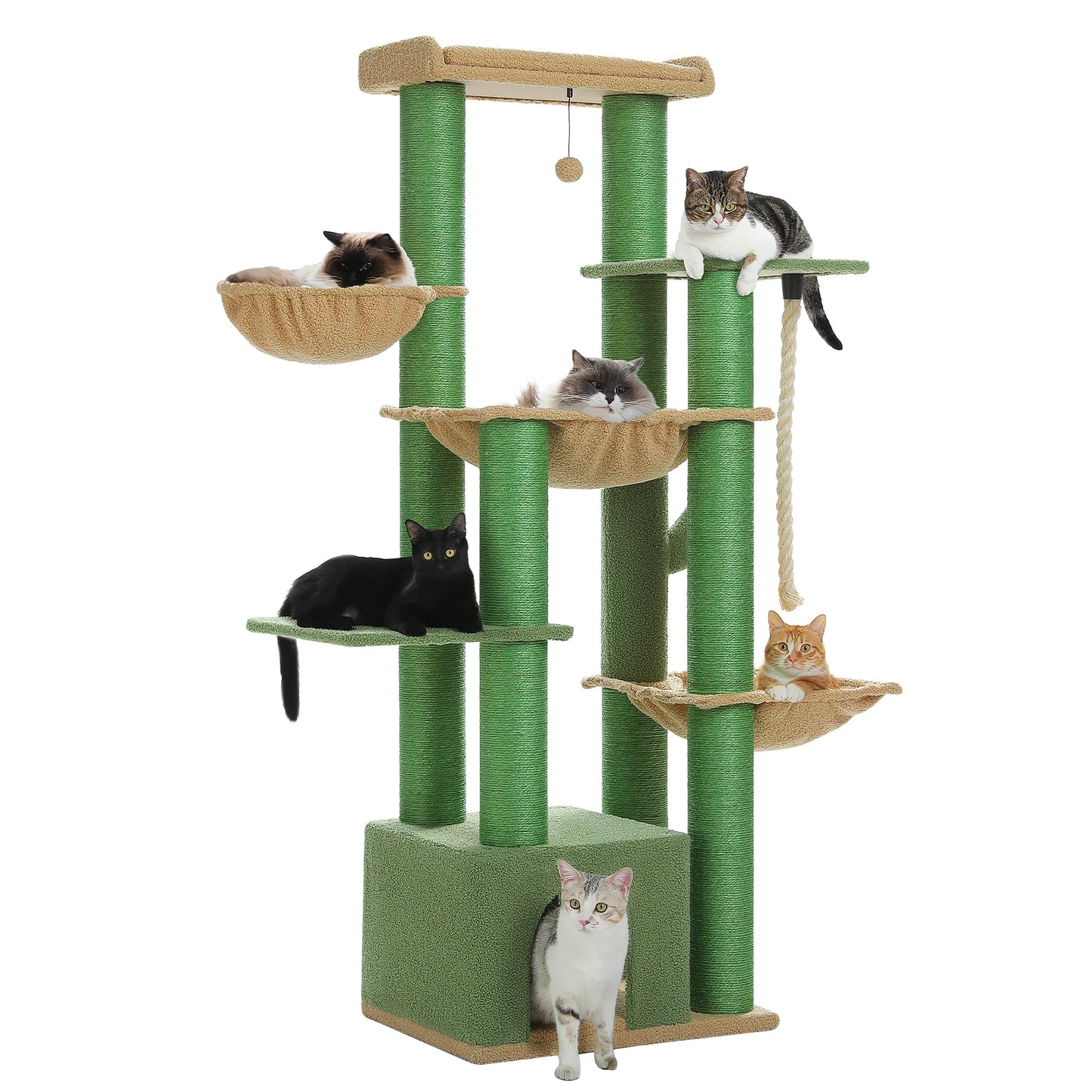 PEQULTICN Multi Level Cat Tree with Scratching Posts and Perch