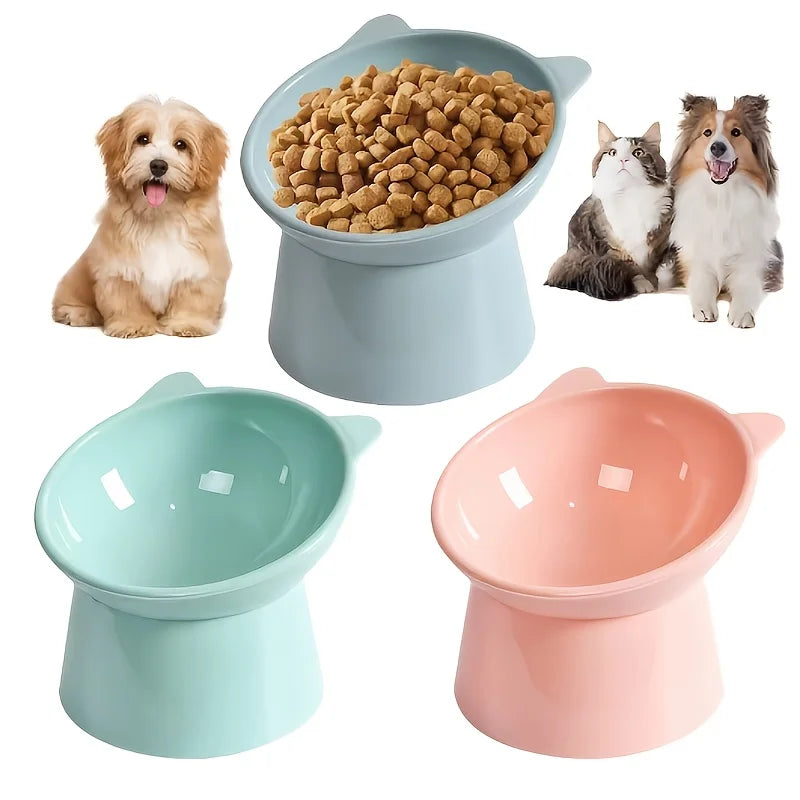 AEHOME Tilted Cat Bowl Ergonomic Raised Non Slip Anti Vomit