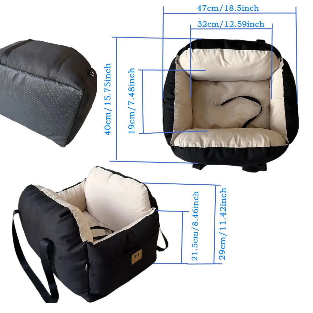 Dog Car Seat With Safety Belt Four Season Pet Cushion
