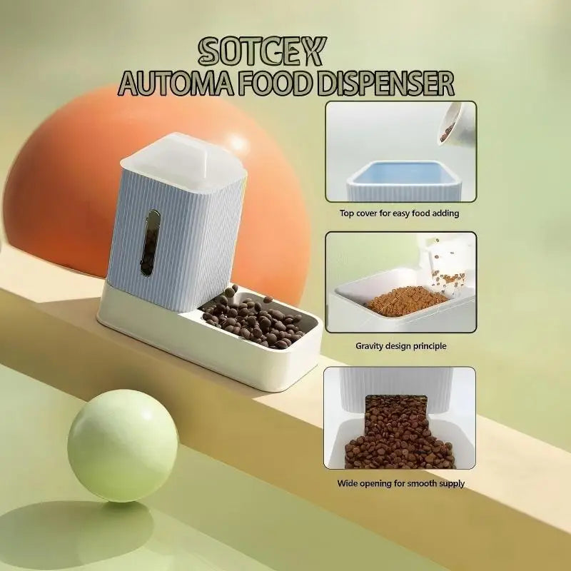 Automatic Dog And Cat Feeder And Water Dispenser Gravity Set