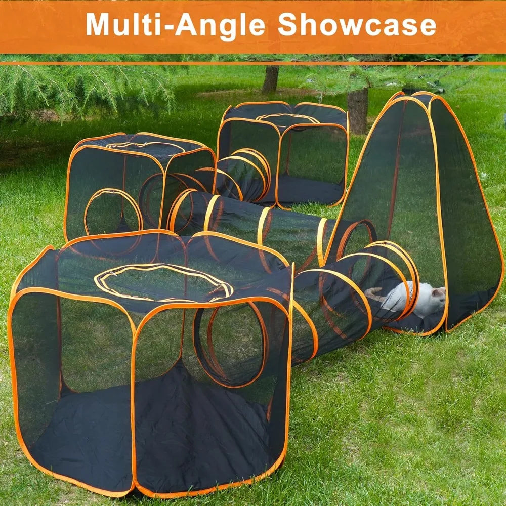 Outdoor Cat Enclosure Foldable Pop Up Mesh Playpen