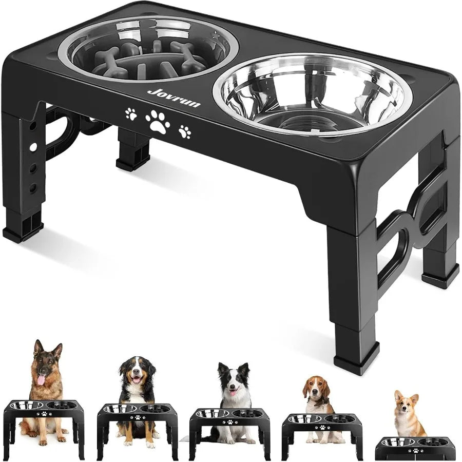 High Concerned Elevated Dog Feeder With Stainless Steel Dishes