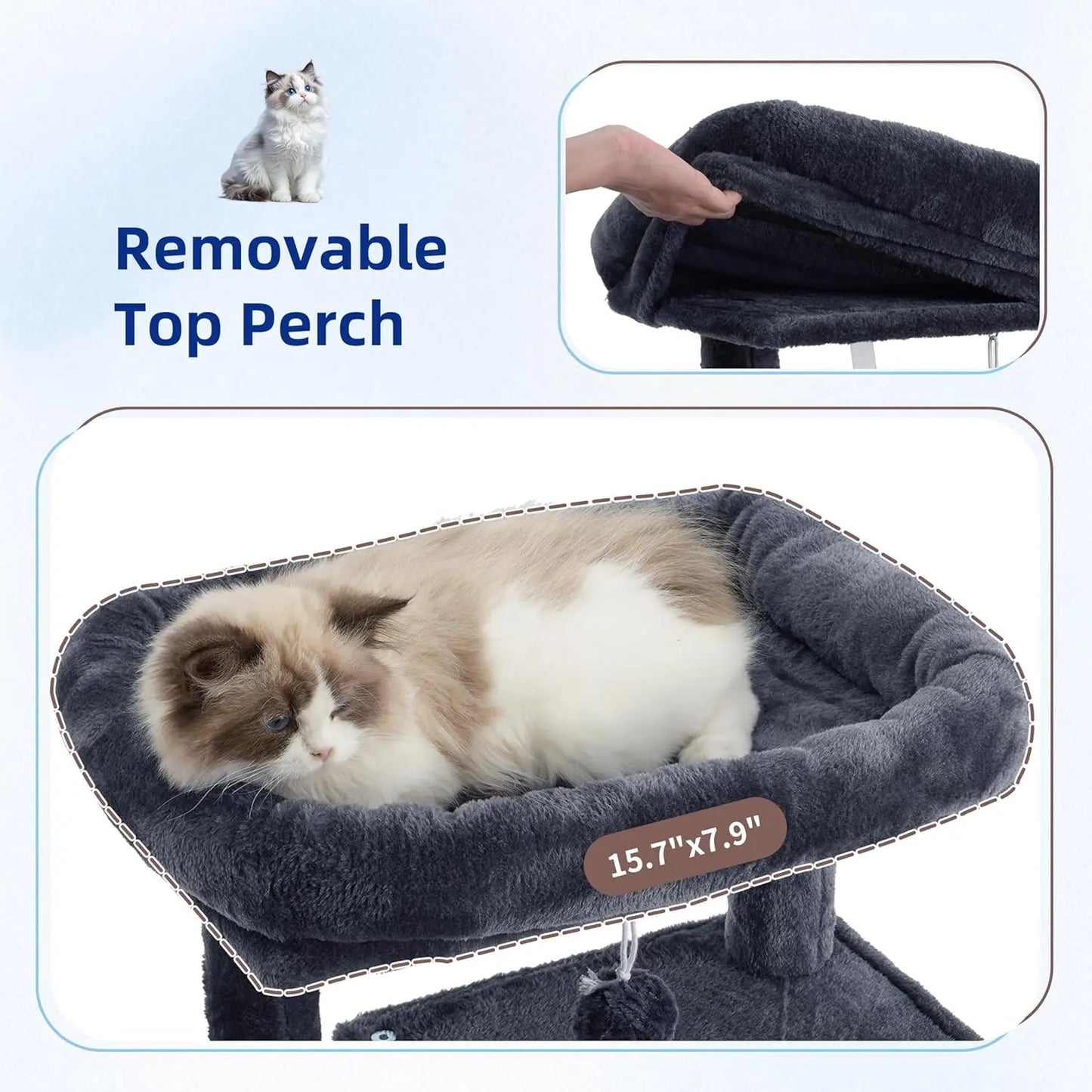 Cat Tree Tower for Indoor Cats With Scratching Post Hammock