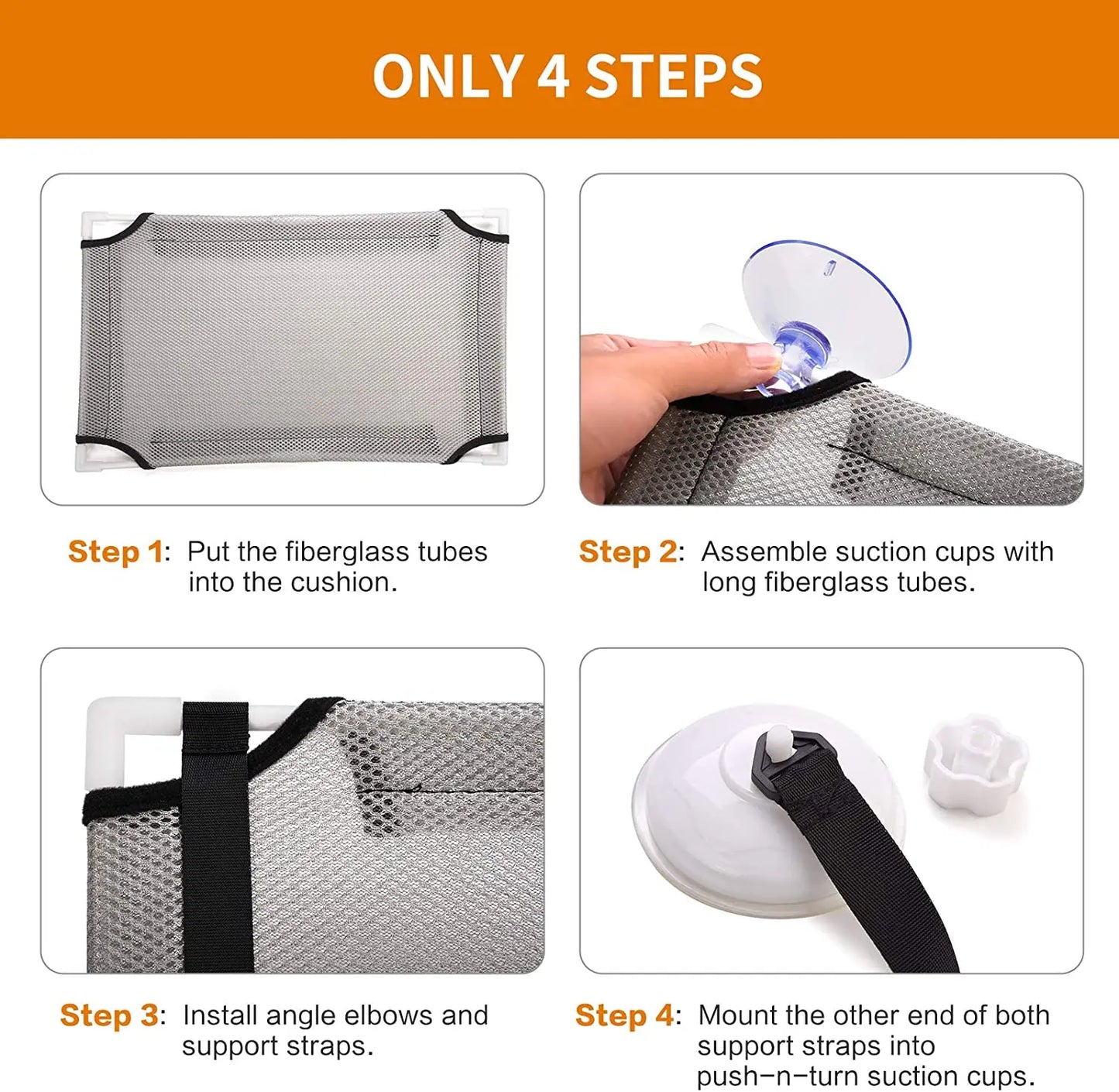 NONECN Double Layer Cat Window Hammock Bed With Strong Suction